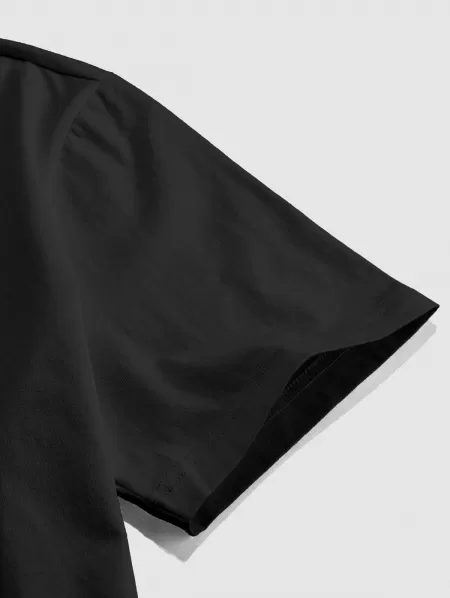 2pcs Solid Color Basic Casual T-shirts