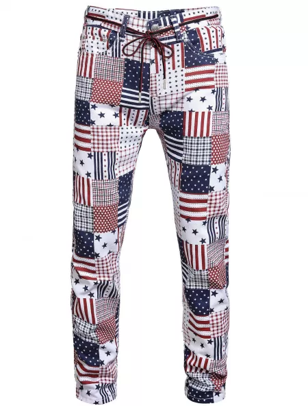 American Flag Pattern Long Jeans