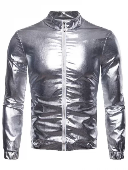 Blinking Night Club Wear Front Zip Jacket