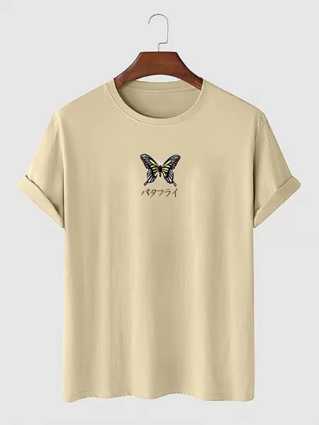 Butterfly Japanese Printed Casual T-shirt