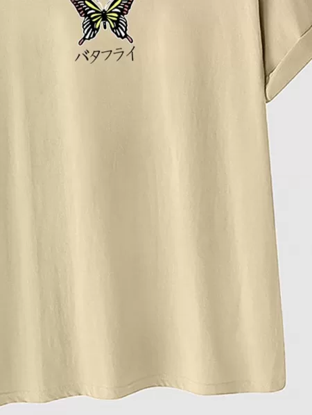 Butterfly Japanese Printed Casual T-shirt