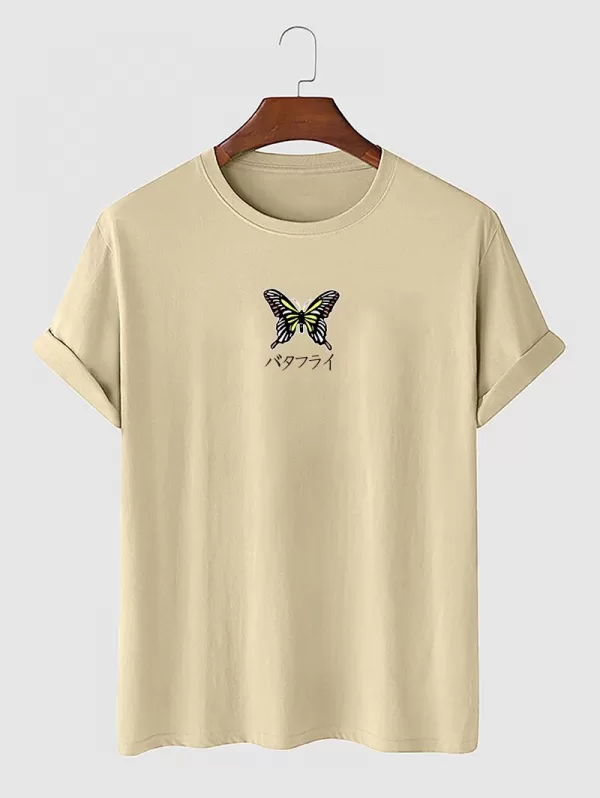 Butterfly Japanese Printed Casual T-shirt