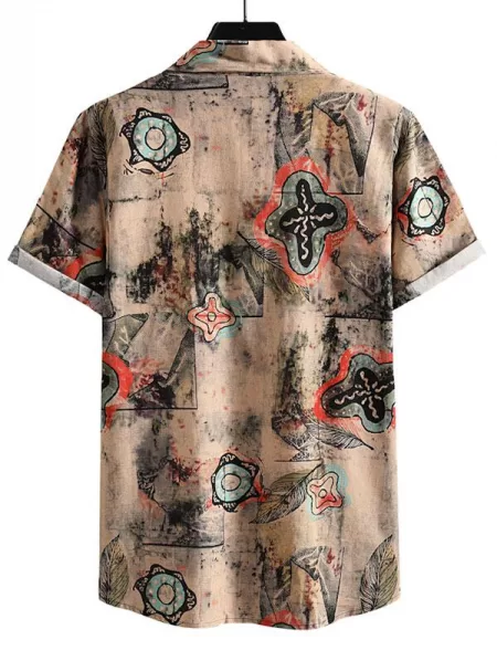 Button Up Ethnic Printed Vintage Shirt