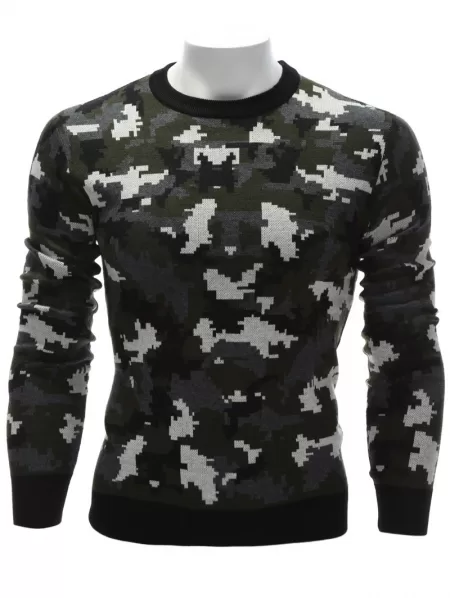 Camouflage Crew Neck Sweater