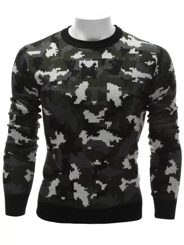 Camouflage Crew Neck Sweater