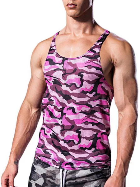 Camouflage Pattern I-shaped Tank Top