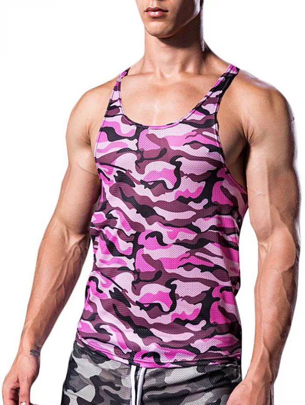 Camouflage Pattern I-shaped Tank Top