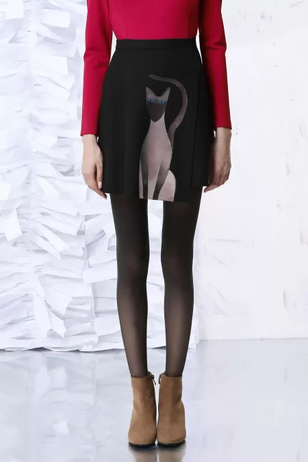 Cartoon Cat Asymmetric Skirt