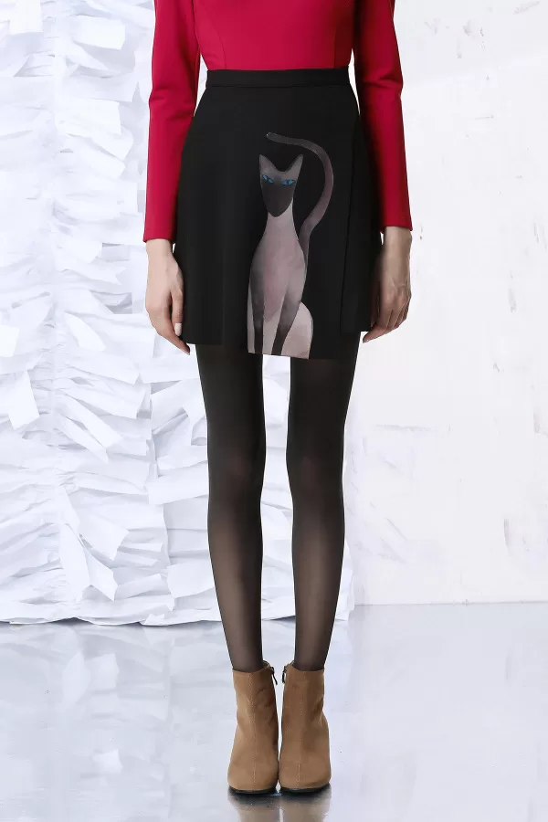 Cartoon Cat Asymmetric Skirt