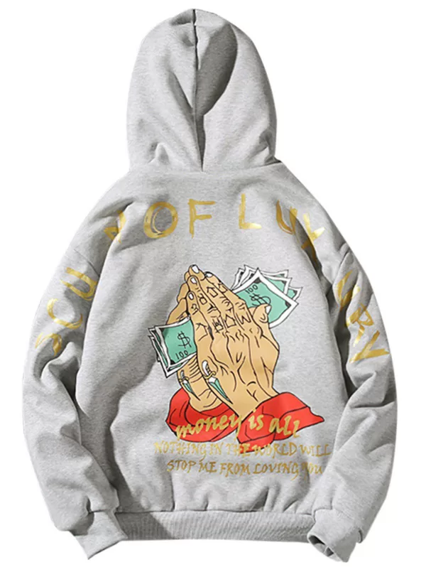 Cartoon Graphic Print Fleece Zip Up Hoodie