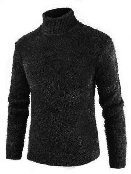 Casual Solid Color Mock Neck聽sweater