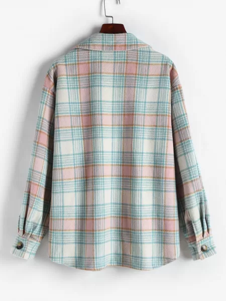Checked Wool Blend Shacket