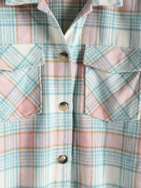 Checked Wool Blend Shacket