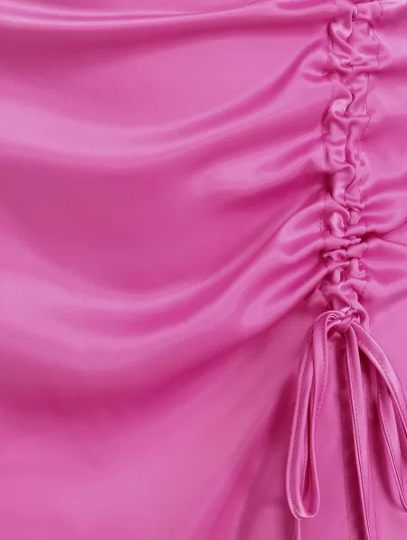 Cinched Slit Midi Skirt