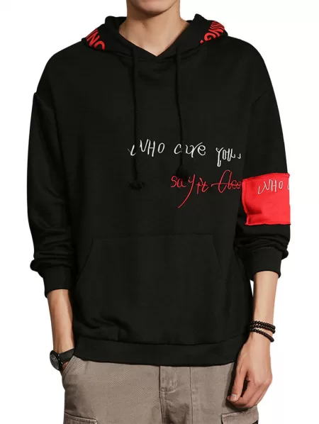 Clown Print Graphic Embroidered Hoodie