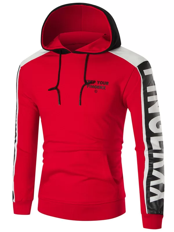 Color Block Sports Graphic Hoodie