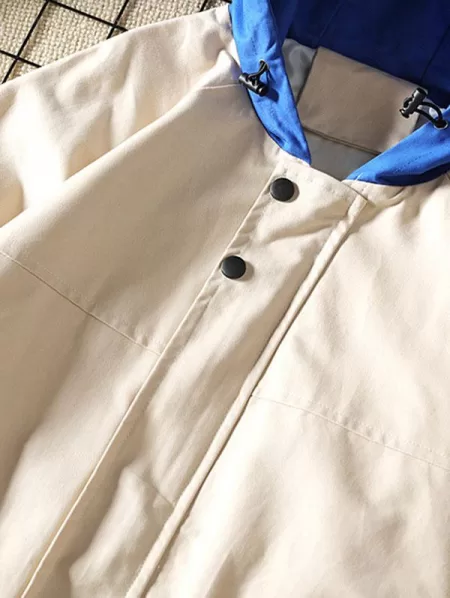 Colorblock Flap Pocket Raglan Sleeve Hooded Jacket