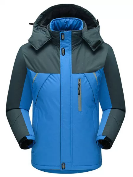 Contract Color Outdoor Climbing Hooded Padded Jacket