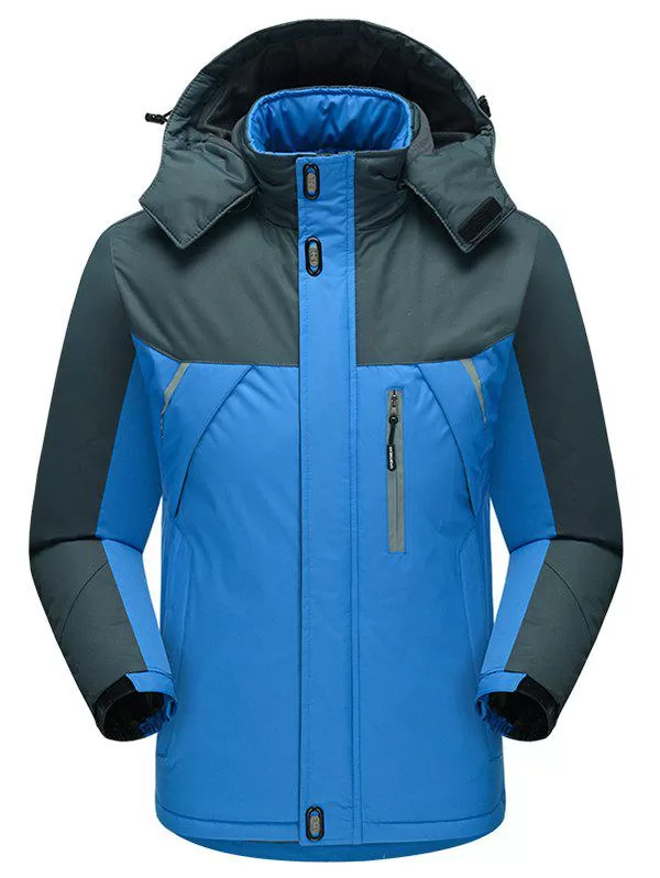 Contract Color Outdoor Climbing Hooded Padded Jacket