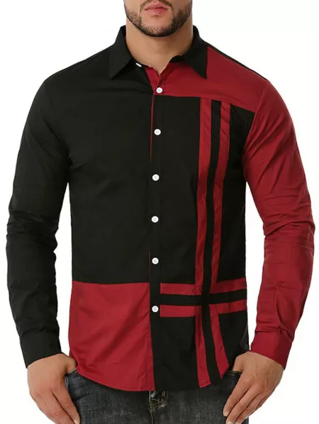 Contrast Cross Print Button Up Shirt