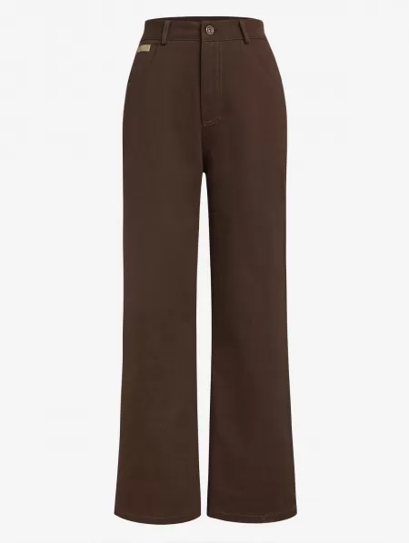 Cowl Neck Cinched Top And Wide Leg Jeans Set