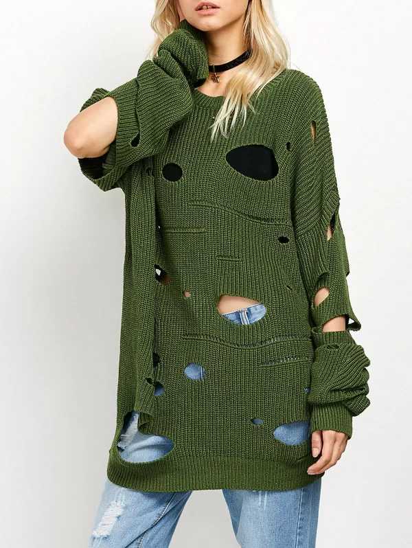 Crew Neck Cut Out Sweater