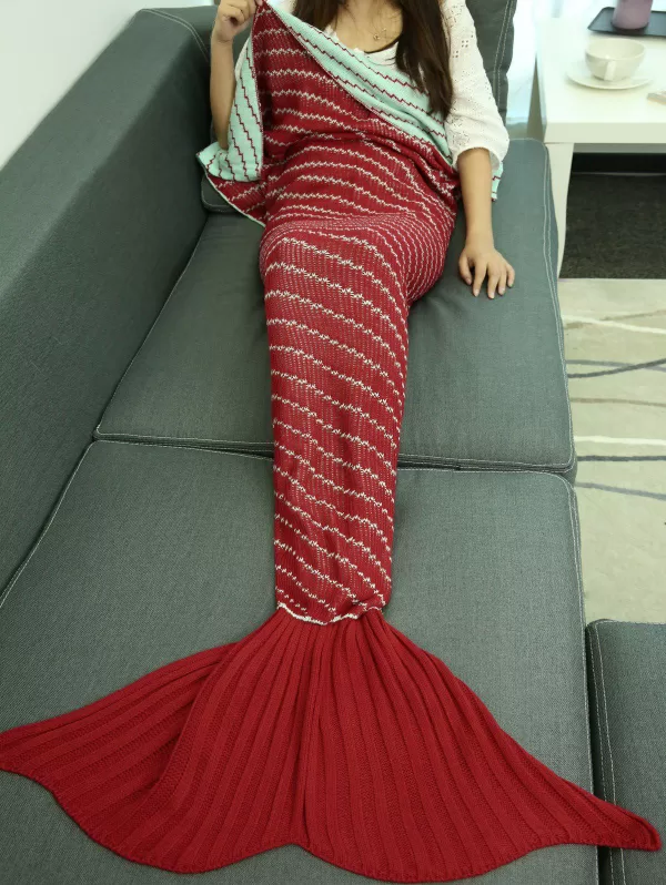Crochet Oblique Wrap Sofa Mermaid Blanket