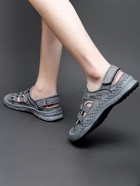 Cut Out Breathable Mesh Hoop And Look Sandals