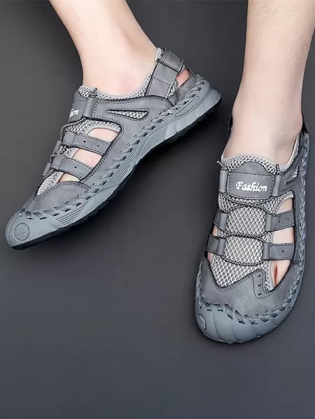 Cut Out Breathable Mesh Hoop And Look Sandals