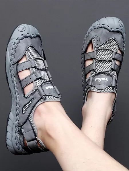 Cut Out Breathable Mesh Hoop And Look Sandals