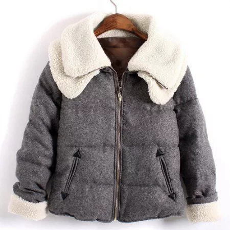 Cute Thicken Double-deck Woolen Turn-down Collar Long Sleeve Coat For Women