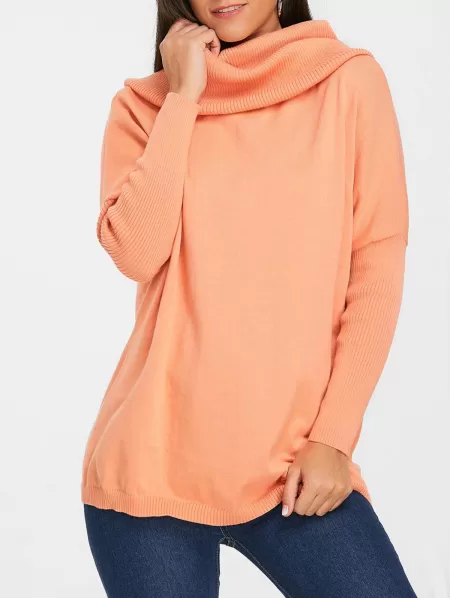 Dolman Sleeve Cowl Neck Sweater