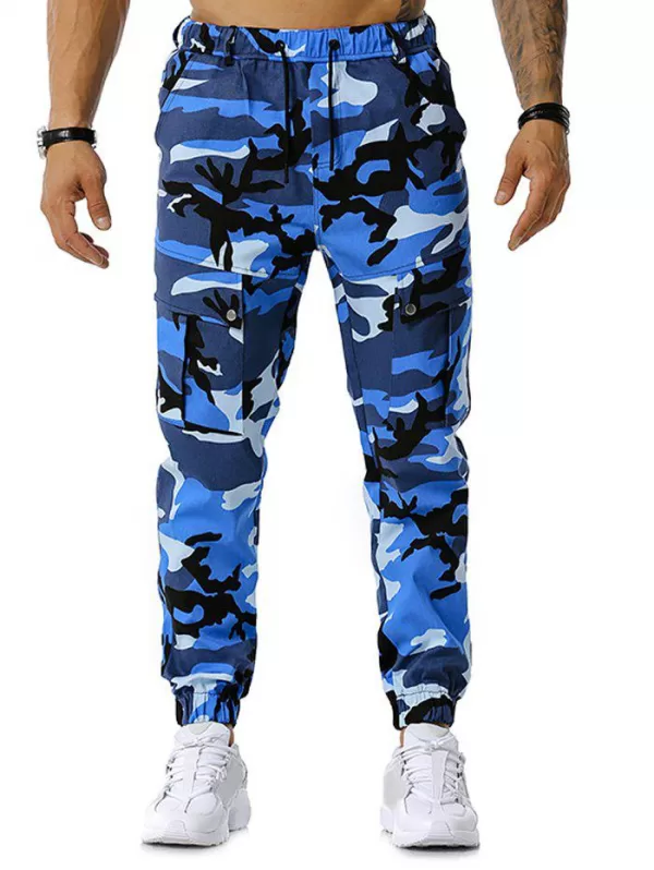 Drawstring Camouflage Print Jogger Cargo Pants