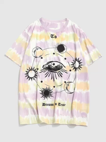 Dream Is True Eye Celestial Sun And Moon Tie Dye T-shirt