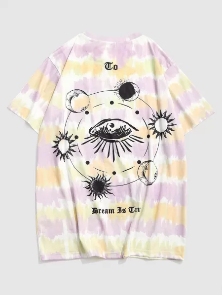 Dream Is True Eye Celestial Sun And Moon Tie Dye T-shirt