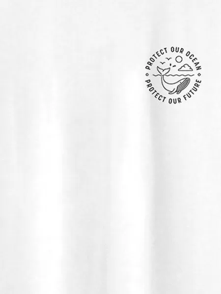Environmental Whales Printed Casual T-shirt