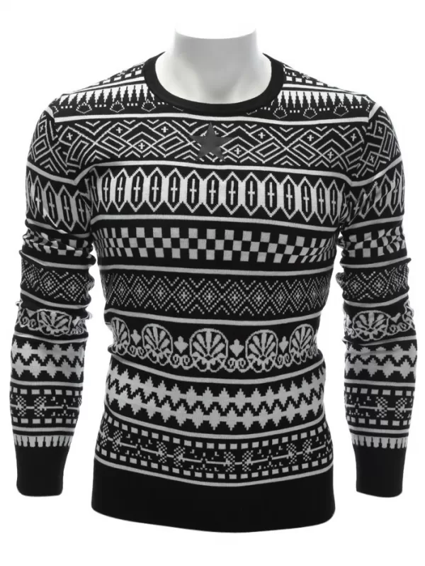 Ethnic Style Geometric Graphic Crew Neck Sweater