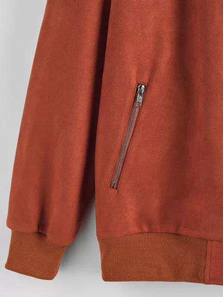 Faux Shearling Lined Zip Up Jacket