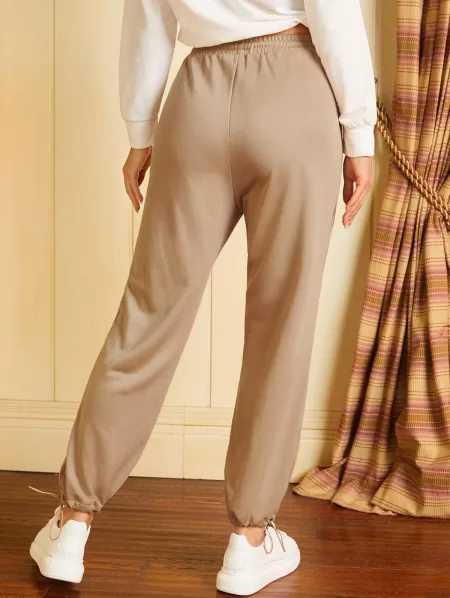 French Terry Binding Pocket Toggle Drawstring Sweatpants