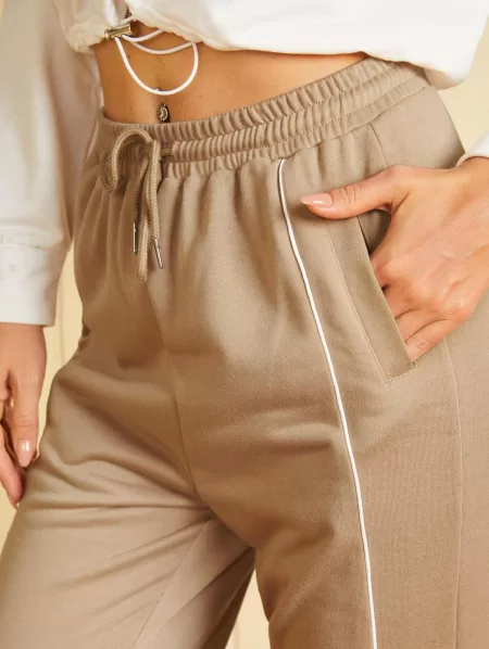 French Terry Binding Pocket Toggle Drawstring Sweatpants