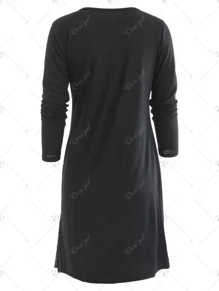 Fringe Asymmetrical Hem Bodycon Dress