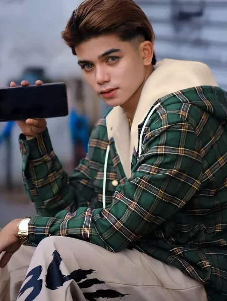 Fuzzy Flannel Plaid Chest Pocket Fleece Drawstring Hooded Jacket