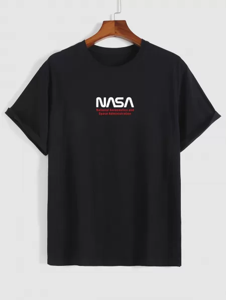 Graphic Short Sleeves Tee With American Flag Letter Sweat Shorts