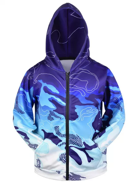 Hooded Camo Front Pocket Jacket