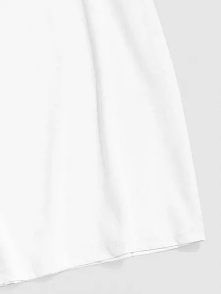 Japanese Character Sea Wave Printed Graphic Casual T-shirt