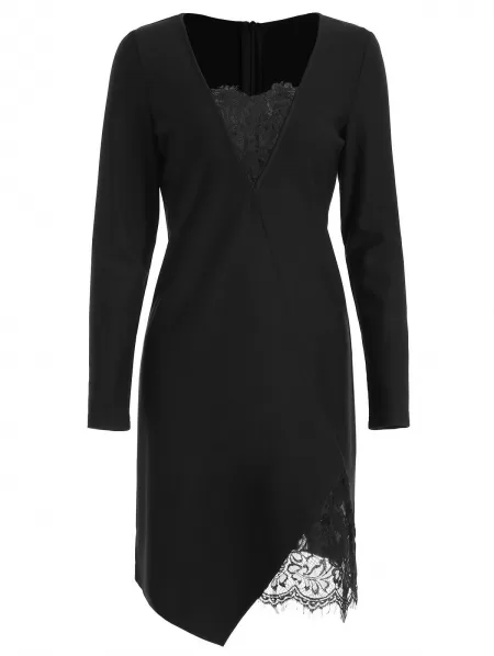 Lace Insert Mini Bodycon Dress