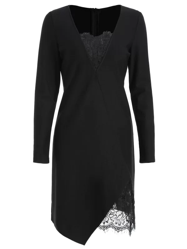 Lace Insert Mini Bodycon Dress