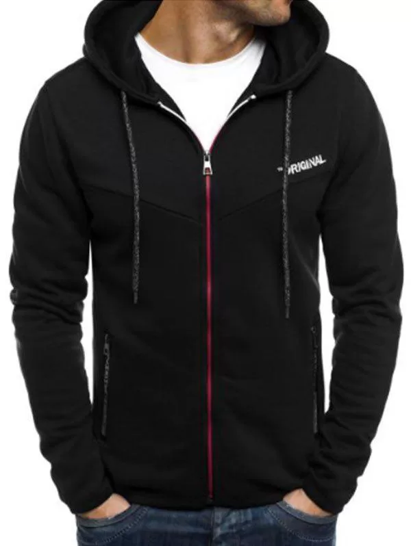 Letter Pattern Zipper Casual Sweatshirt