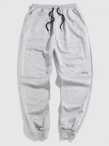 Letters Print Heathered Sweatpants