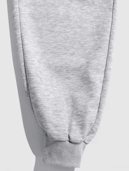 Letters Print Heathered Sweatpants